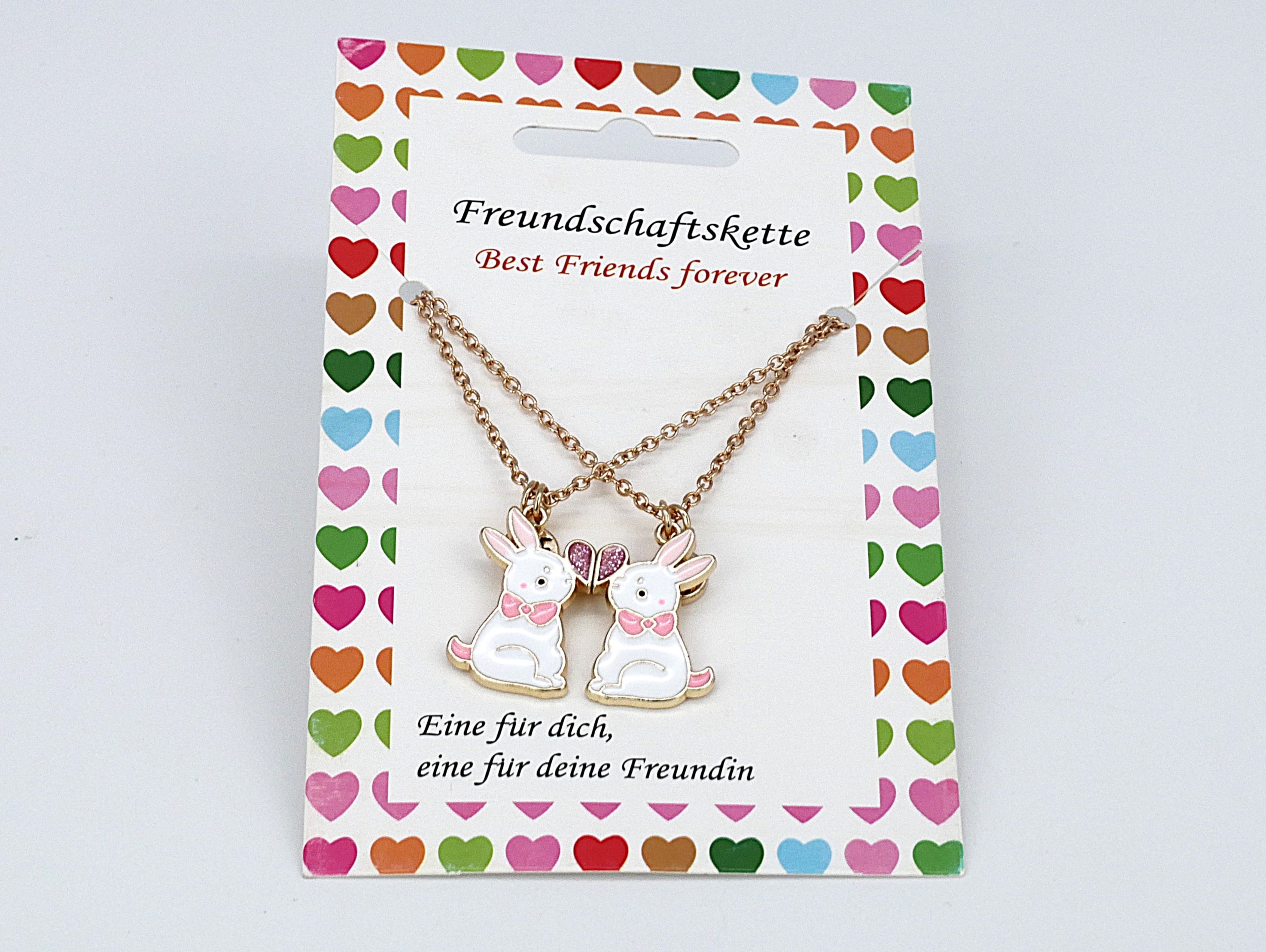 Kette BFF  Hase mit Herz 2 Stück