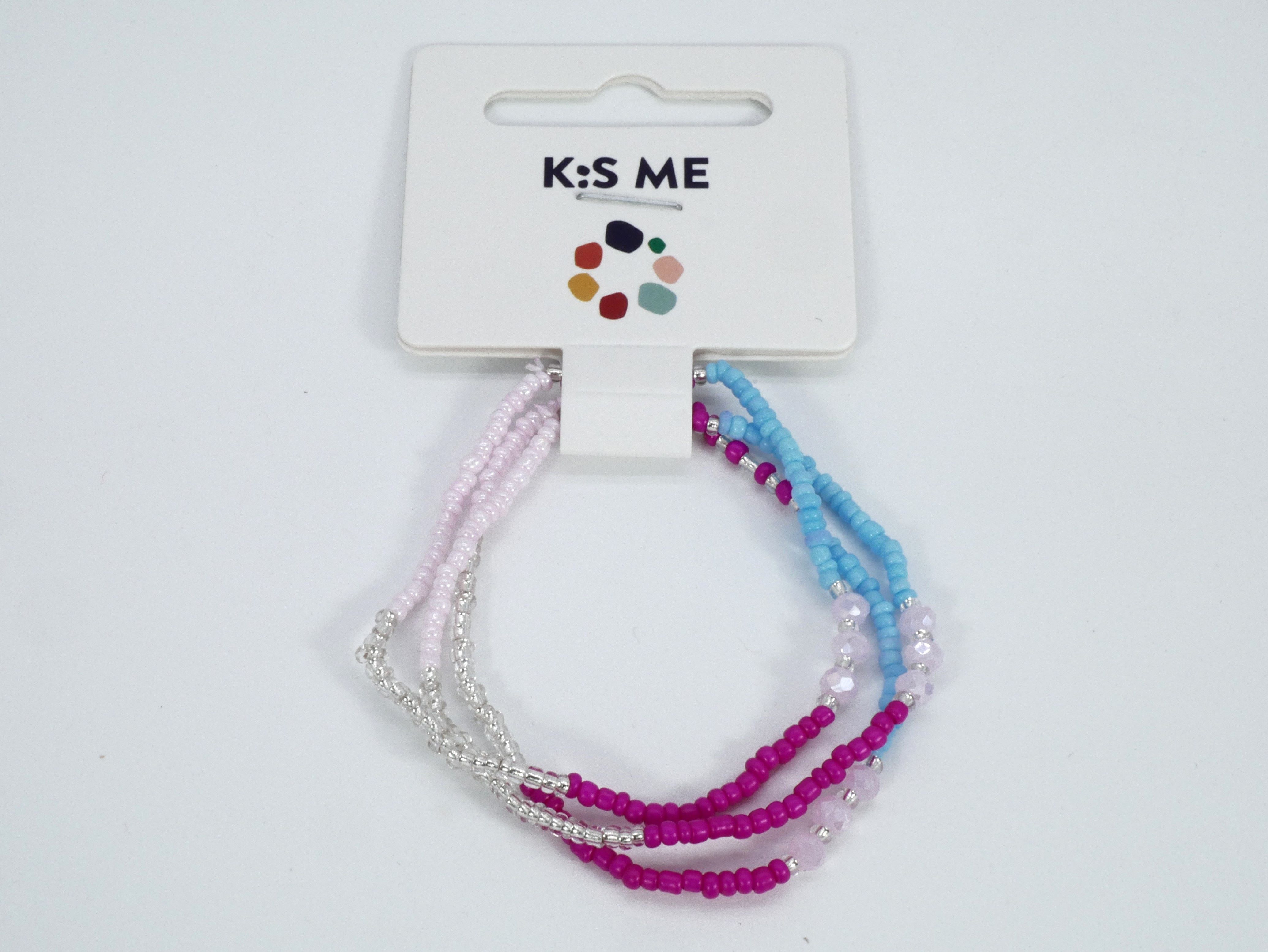 Armband 3er Glasp groß rosa pink blau