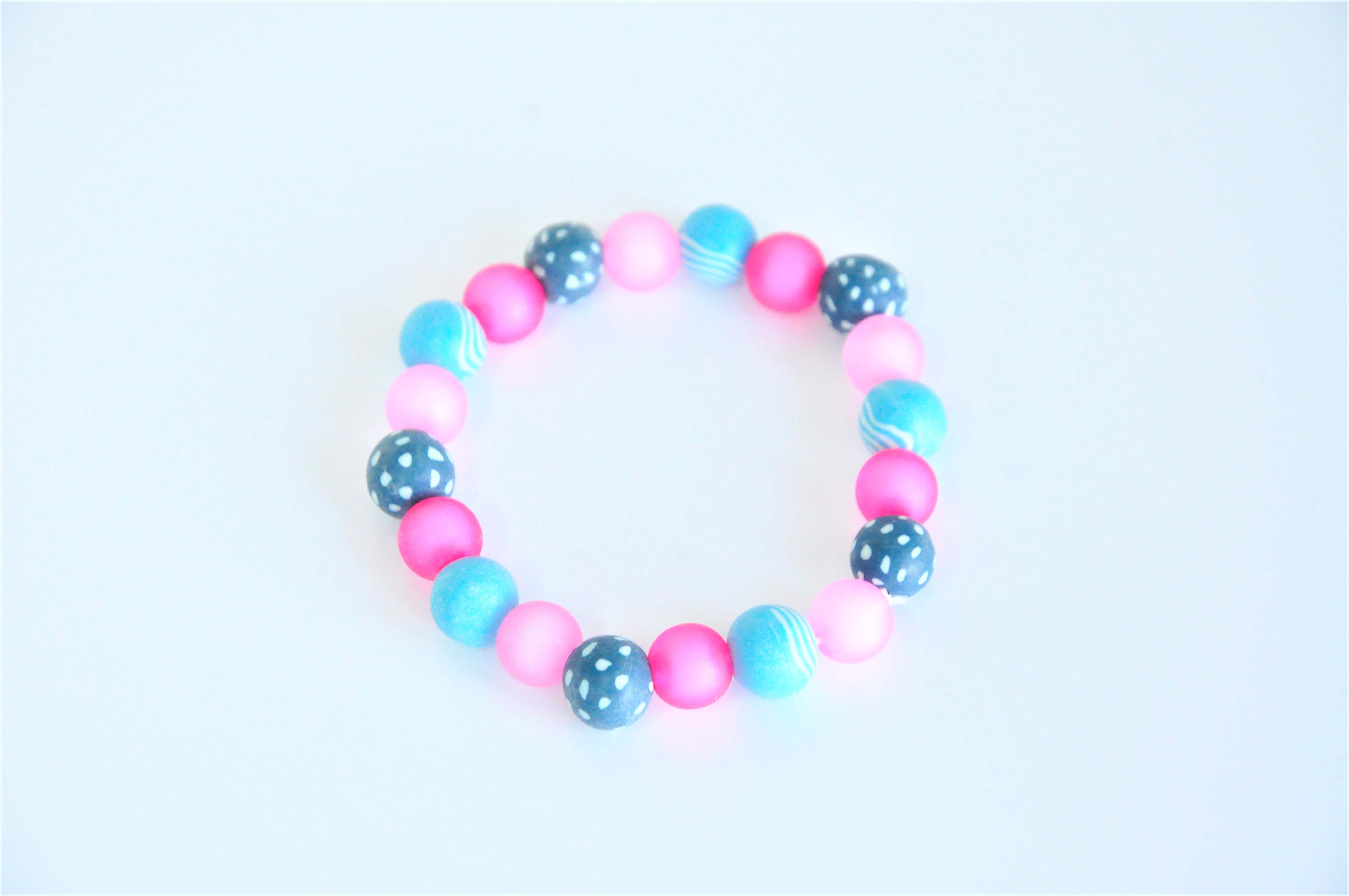 Armband Fimo frosted blau
